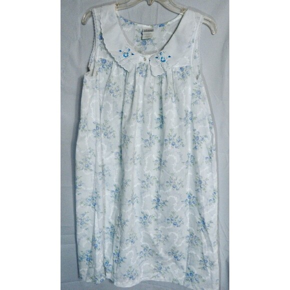 Adonna Nightgown Robe Set Floral Snap Women L Embroider Lace USA GrandmaCore - Picture 6 of 12